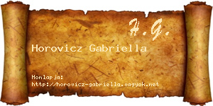 Horovicz Gabriella névjegykártya